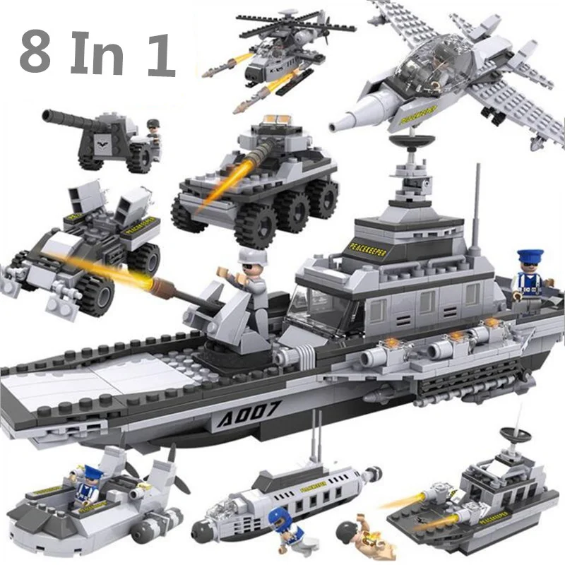 732 шт. военный спецназ самолет Карри строительный блок кирпичные модели военный корабль DIY подарки для мальчиков детские игрушки