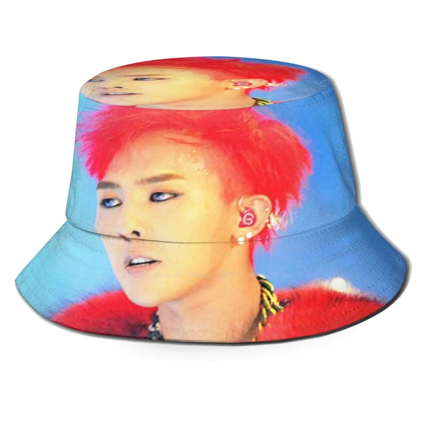 Шляпа рыбака G Dragon Red Панама шляпы Gdragon Kpop K Pop Pookipsy | Аксессуары для одежды