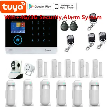 

HOT Smart Home Security Alarm System WiFi 4G Wireless 433MHz Tuya APP Android IOS Control Touch keyboard Control