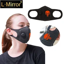 L. Зеркальная респираторная Пылезащитная маска обновленная версия для мужчин и женщин противотуманная дымка PM 2,5 пыльца обрезанная дышащая маска с клапаном и черепом