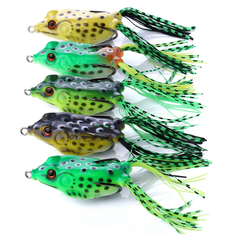 1 個カエルシリコーン餌ソフトルアースピナーイカ雷カエルジグトップ水浴釣り雷魚カエル釣り餌 6 Fishing Lures Aliexpress