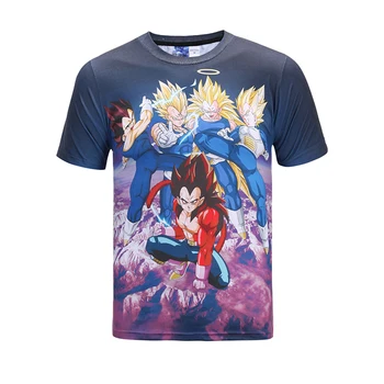 

Summer new men's digital animation 3D Dragon Ball Vegeta Son Goku printing T-shirt street top Cosplay Anime Costume Unisex