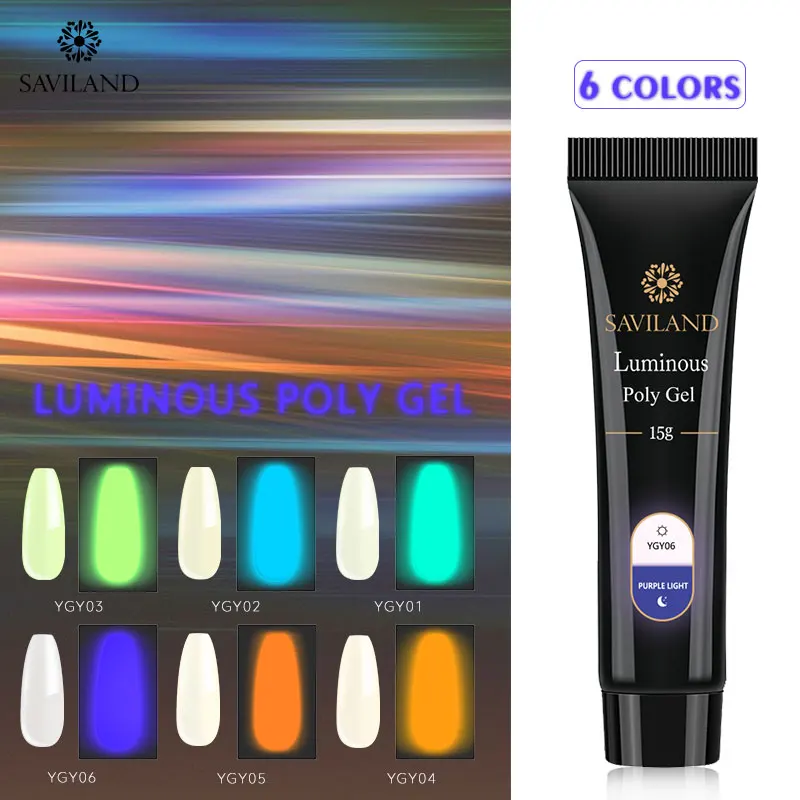 

SAVILAND 15g Glow In Dark PolyGel Nails Quick Builder Gel Extension UV Builder Gel Nail Art Gel Nail Polish