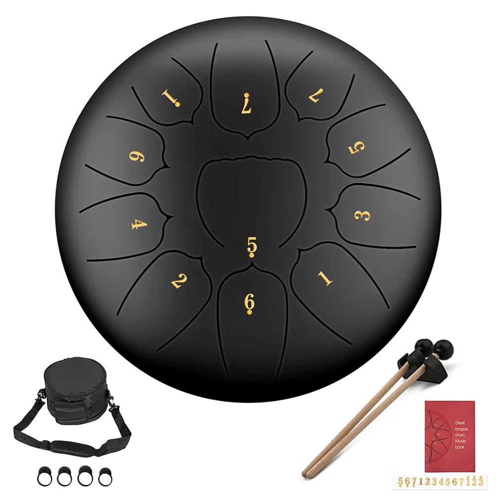 10 дюймовый мини-барабан 11 тон Сталь язык ударных Handpan инструмент с сумкой для переноски Музыкальные инструменты