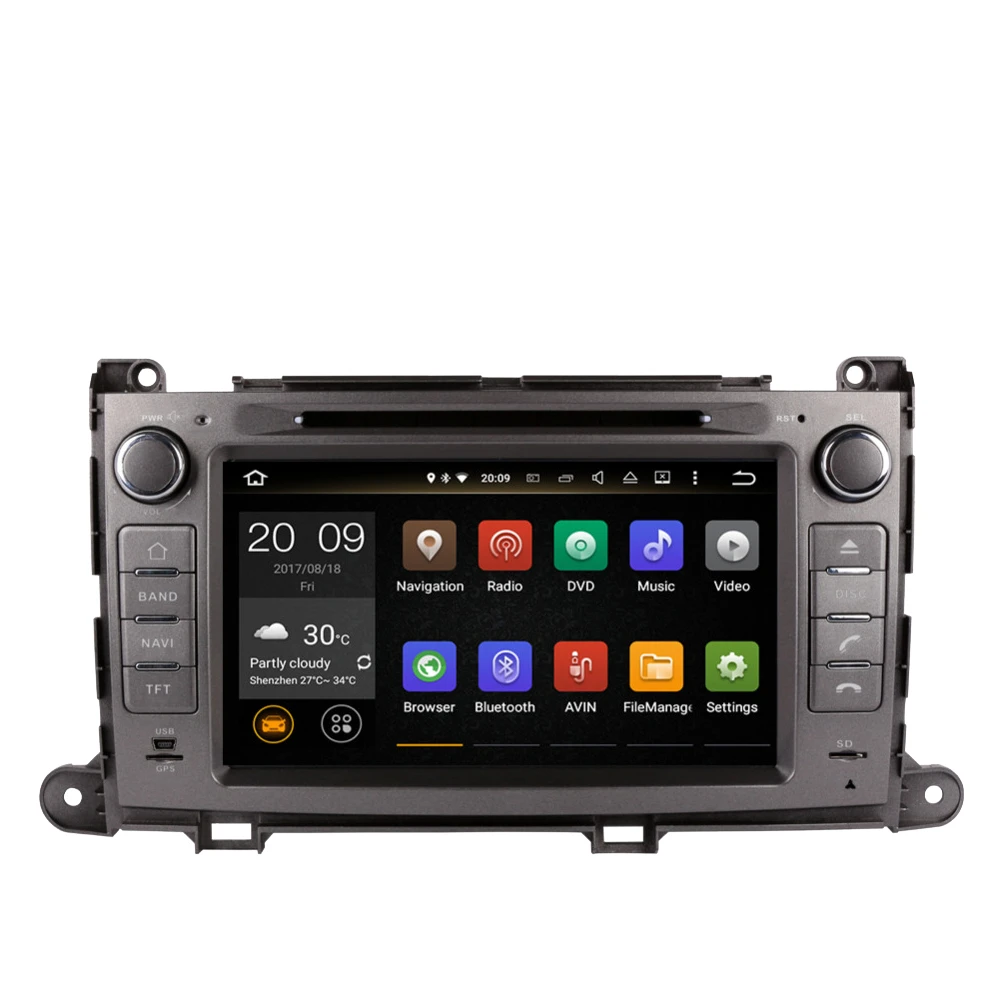 Автомобильный мультимедийный DVD-плеер на Android 10 0 с GPS-навигацией для Toyota Sienna XL30