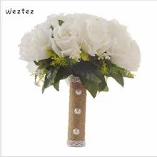 Жемчужные свадебные букеты невесты с цветком букет для девочек белый розовый искусственный свадебный букет SPH178