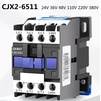 

CHNT contactor CJX2-6511 ac contactor 24V36V48V110V220V380V 65A contact relay controller protector, guide rail/screw mounting
