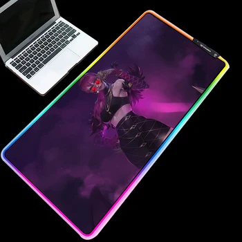 

Yuzuoan RGB colorful light mouse pad League of Legends KDA series Evelyn large size keyboard pad rubber non-slip table mat