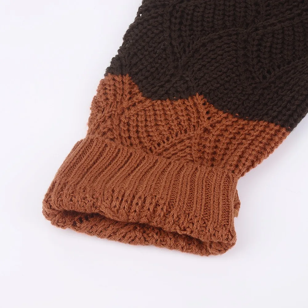 GOPLUS вязаный женский свитер в стиле пэчворк размера плюс, толстый теплый свитер для женщин, зима, уличная одежда, пуловеры для женщин