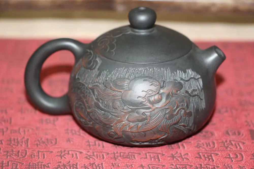Цзянь шуй Керамический чайник Китайский Чайник Цзяньшуйская керамика чайник из цзяньшуйский Си Ши Дракон около 160 мл