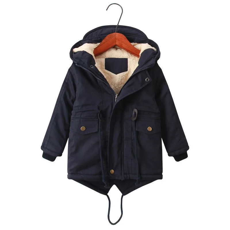 CROAL CHERIE/длинная стильная детская одежда зимняя куртка для мальчиков, флисовое бархатное пальто для мальчиков и девочек, верхняя одежда, Комбинезоны для детей