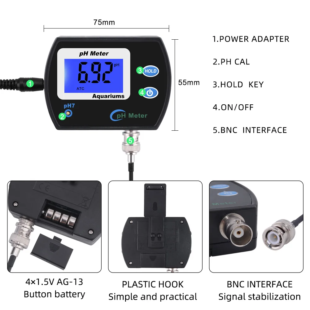 Portable PH Meter Tester Accurate Digital Pen PH-990 Pocket Aquarium Wine Urine
