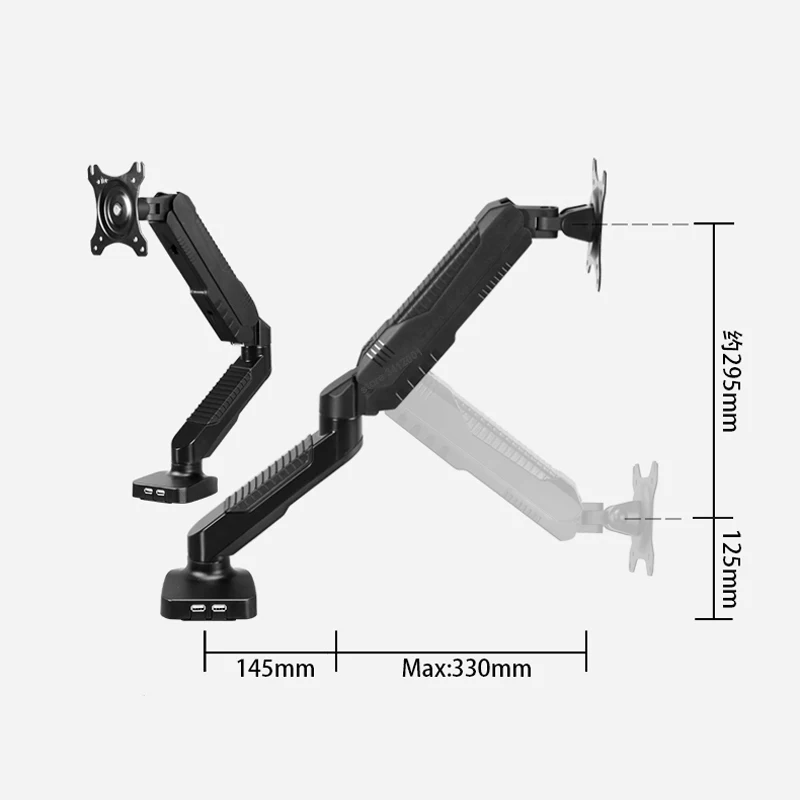 DL-GC12 Настольный 17-2" втулка зажимом базы ЖК-дисплей СВЕТОДИОДНЫЙ монитор держатель рычага весны механика полный движения ТВ крепление с вертикальной загрузкой 2-6,5 сом