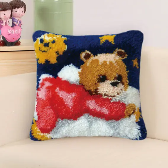 Сделай Сам Вышивка крестом 37/43/50 см крюк с защелкой наволочка Knoop Pakket Knoop киссен Foamiran DIY рукоделие крюк с защелкой подушки с вышивкой