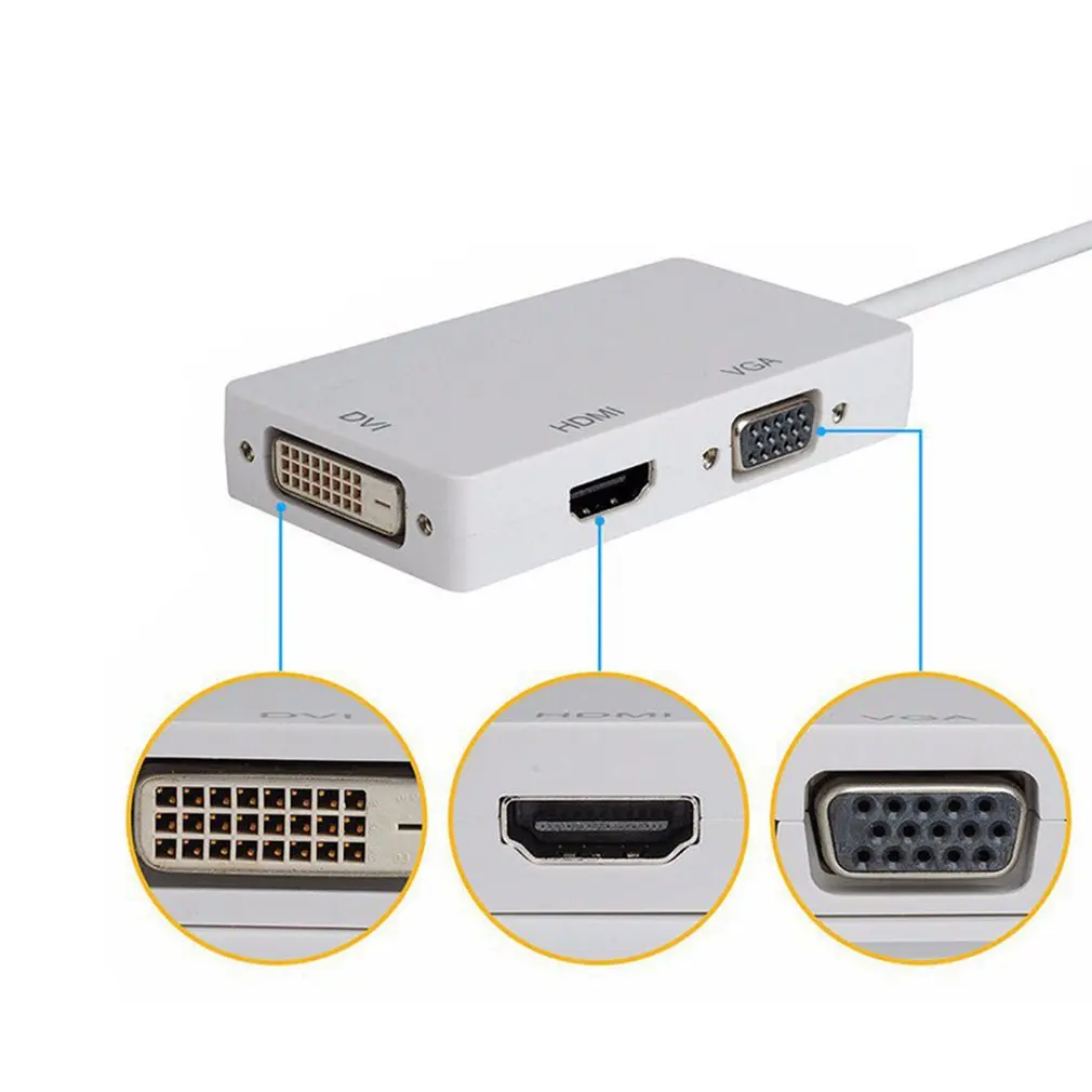 Портативный Mini DP DisplayPort To Vga+ Hdmi+ Dvi преобразования USB-кабель с вилкой Mini Дисплей Порты и разъёмы Plug and Play, удобно брать с собой