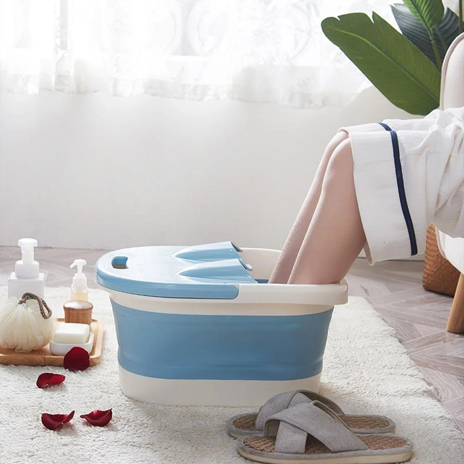 Foldable Foot Bath Basin Foot Soak Tub for Soaking for Callus Remover & Foot Care Plastic Wash Basin Gift