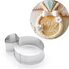 Свадебное кольцо с бриллиантом из нержавеющей стали Форма для выпечки печенья мусс форма для печенья, фруктов и овощей инструмент для украшения
