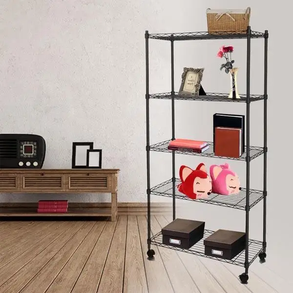 5 Tier Metal Organizer Opslag Plank Keuken Rack Ruimtebesparend Garderobe Decoratieve Planken Kast