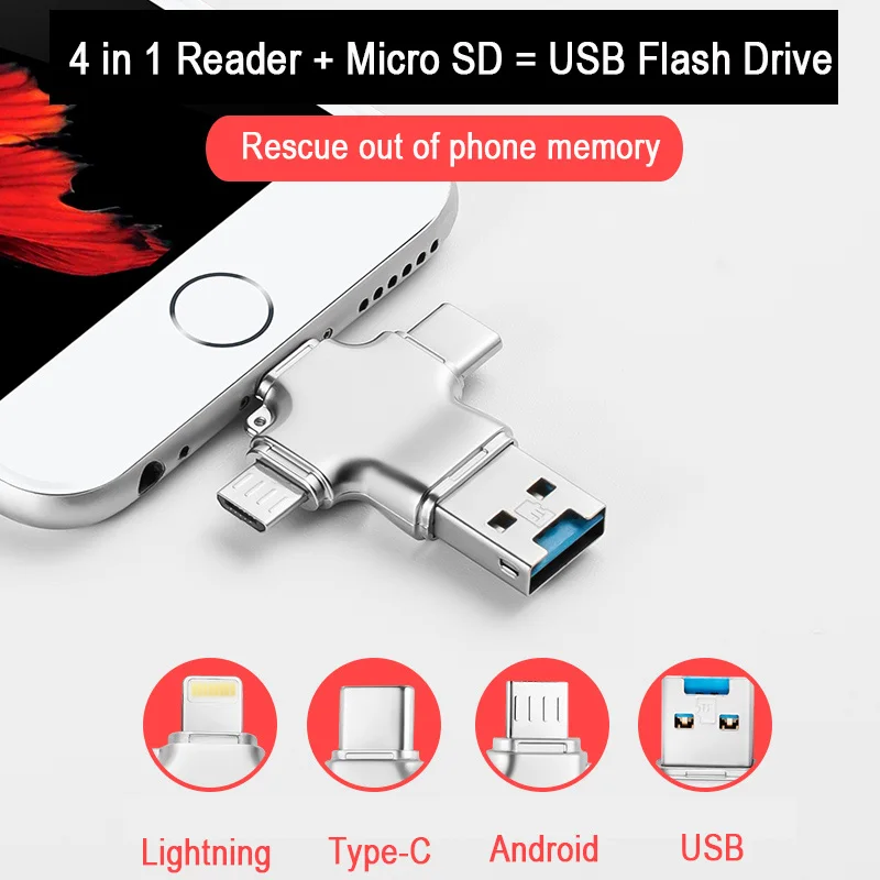 4 в 1 картридер card reader Micro SD microsdhc/sdxc к xqd кардридер typeC OTG адаптер usb 3,0 для освещения адаптер Аксессуары для ноутбуков кардридер переходник usb карт ридер для ноутбука аксесуары кард ридер флешка