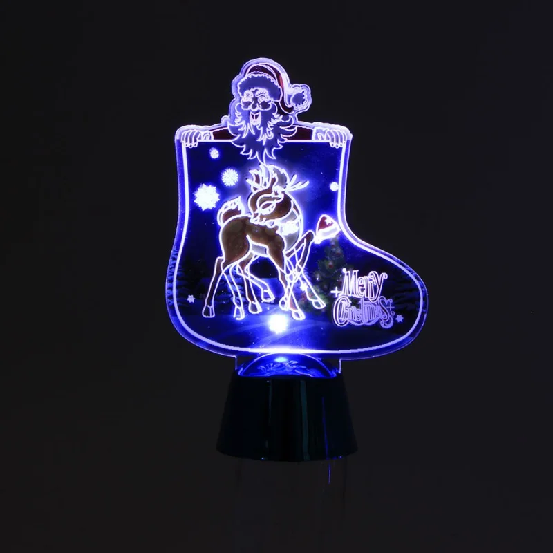 HW1687A6 3D Cartoon Pattern Night Light Colorful Christmas Tree Shape Led Lamp Christmas Decorations Supplies - Цвет: HW1687A6
