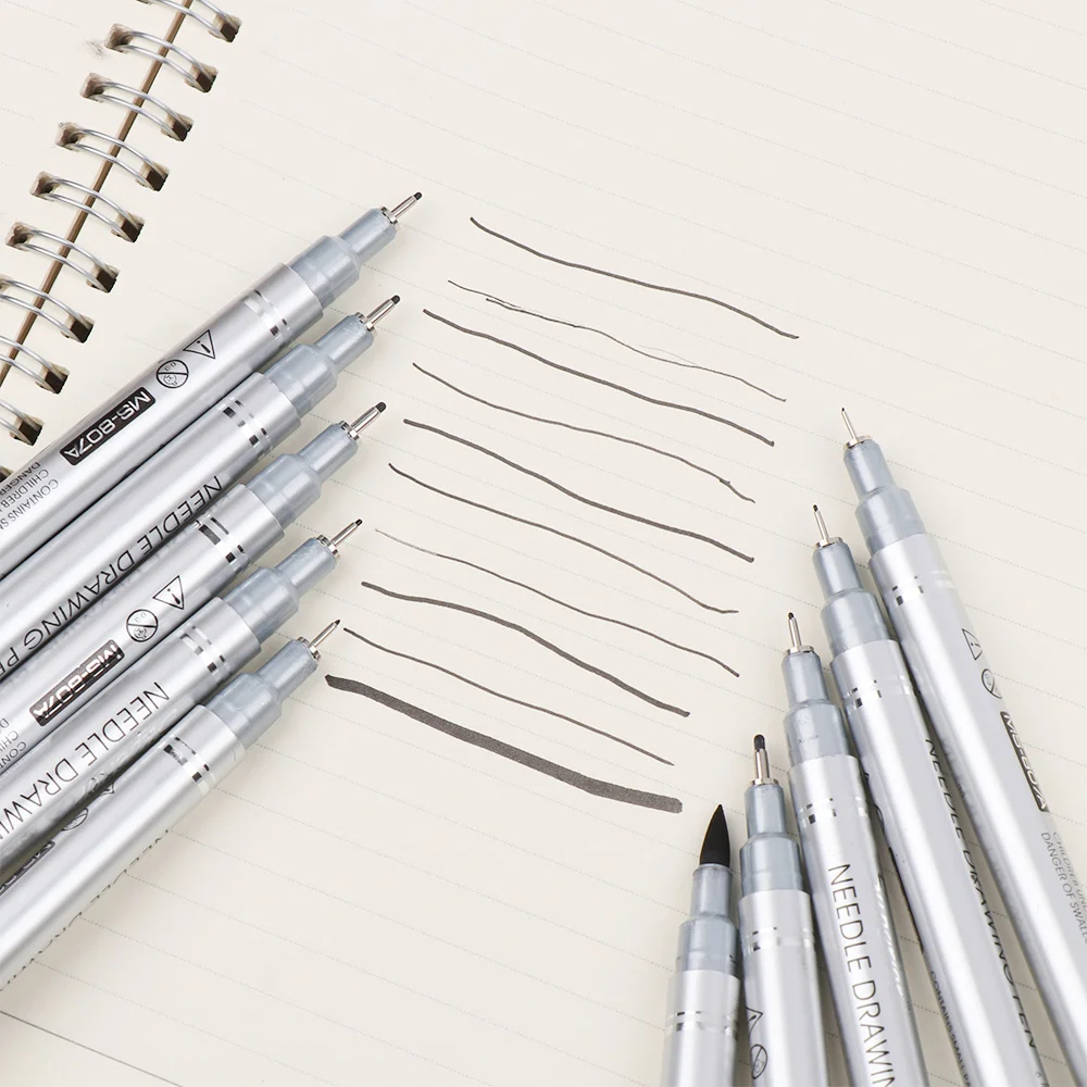 1 шт. Серебряная игла стержня ручки для рисования художественные маркеры Комический дизайн ручка на крючке водостойкая рисовальная ручка канцелярские принадлежности для рисования