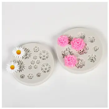 

Handmade Floral Resin Mold Rose Flower Daisy Flower Pendant Silicone Mold Resin Casting Mold Jewelry Making Art Crafts