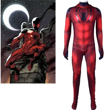 

scarlet spider costume cosplay suit Lycra Spandex Super Hero Bodysuit Suit Zentai Jumpsuits Halloween Kids Men