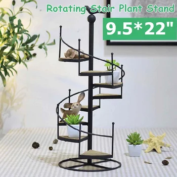 

Modern Decorative Iron Plant Rack Stand Plants Succulent shelf 8 layer Stair shape Desktop Garden Flower Stand + Wood Plate