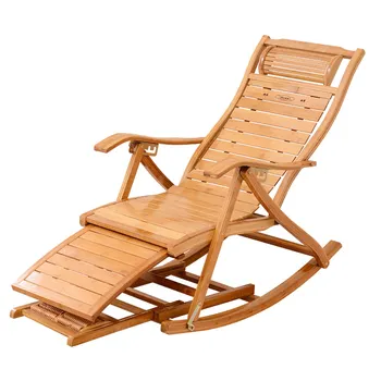 

Lie Chair Bamboo Chair Shake Chair Adult Folding Chair Home Nap Chair Cold Chair Old Man Take A Full-wood Chair.