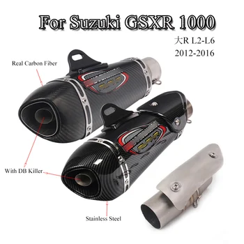 

Slip On 2012-2016 For Suzuki GSXR 1000 Motorcycle Middle Connect Pipe Exhaust Muffler Tail Pipe With DB Killer Whole Set Pipe