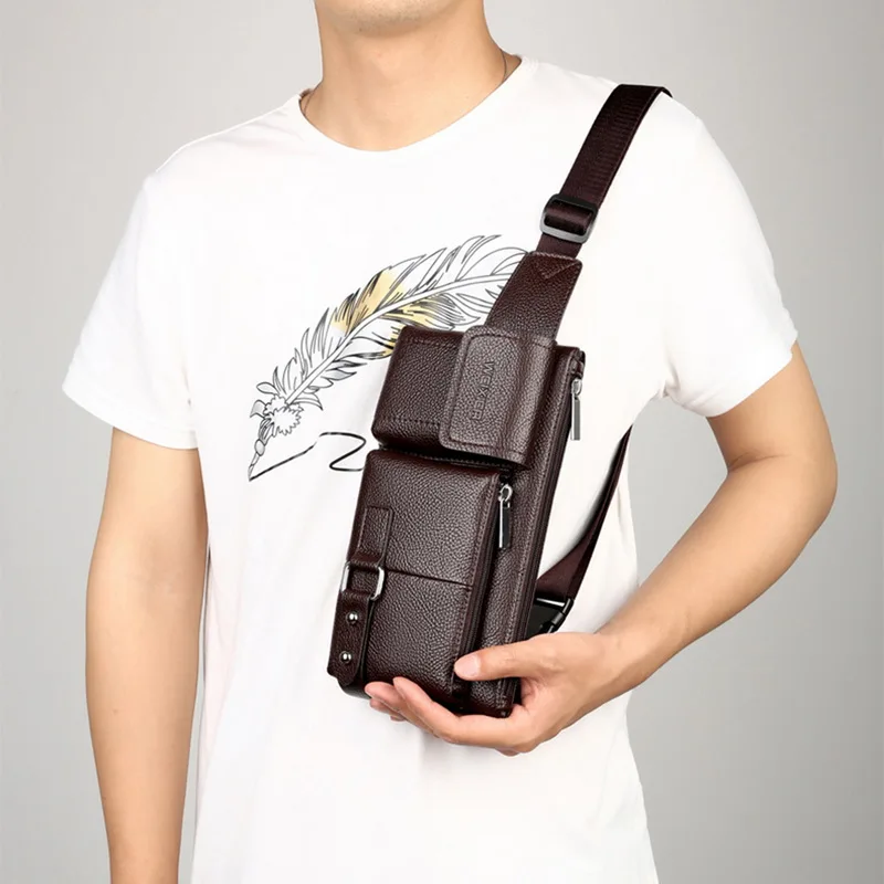 Litthing мужская кожаная винтажная дорожная ячейка из воловьей кожи/мобильный телефон Хип бум поясная сумка для мужчин нагрудная сумка