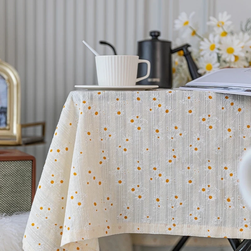 Vintage Table Cloth Cotton Daisy Tablecloth Party Birthday