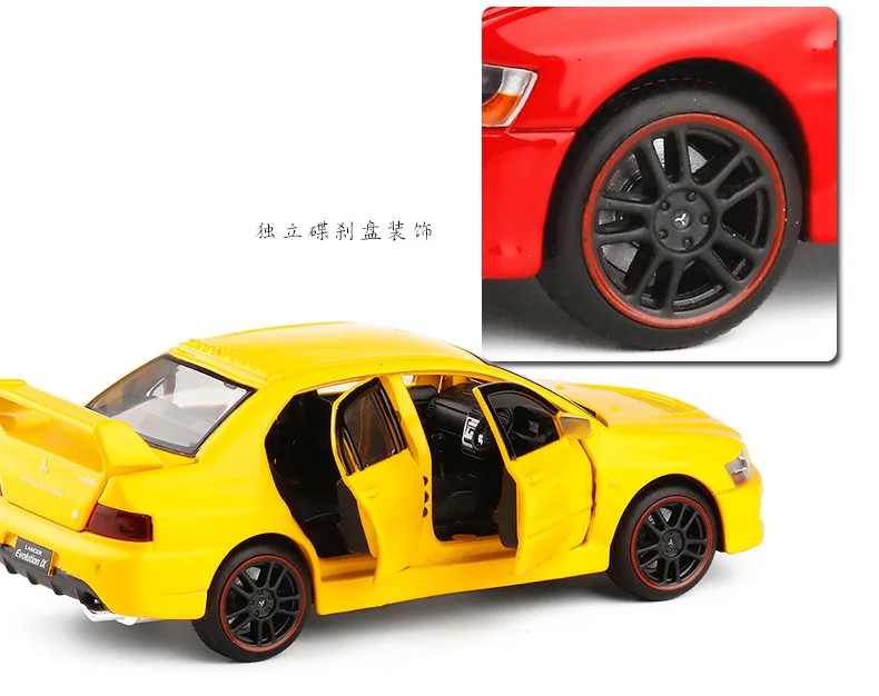 JK1/32 Mitsubishi Evo9 Civil Coupe шестидверный сплав модель автомобиля звук и светильник металлический автомобиль модель игрушки