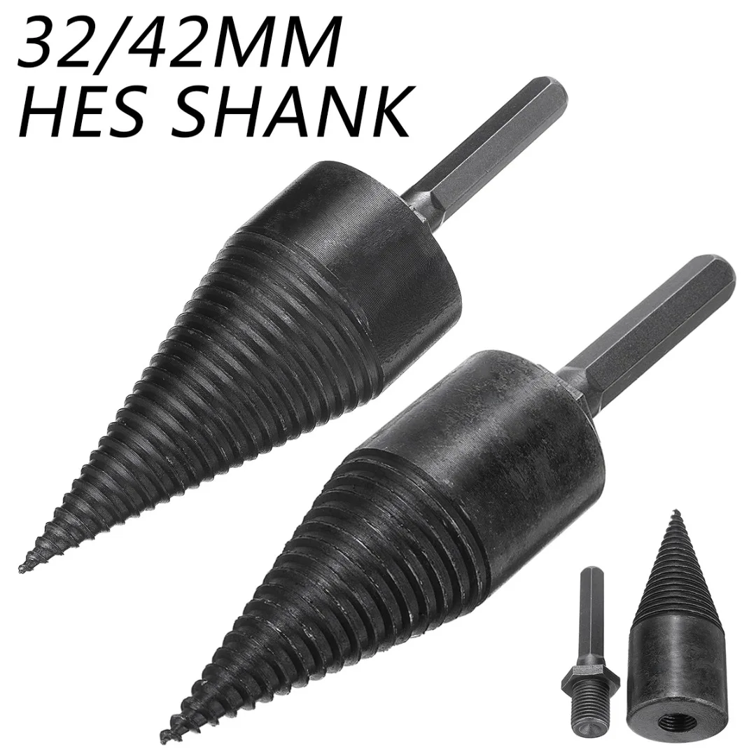 

32/42mm Firewood Splitter Drill Bits High Carbon Steel Cutting Wood Splitter High Speed Screw Splitting Cone Twist Auger Breaker