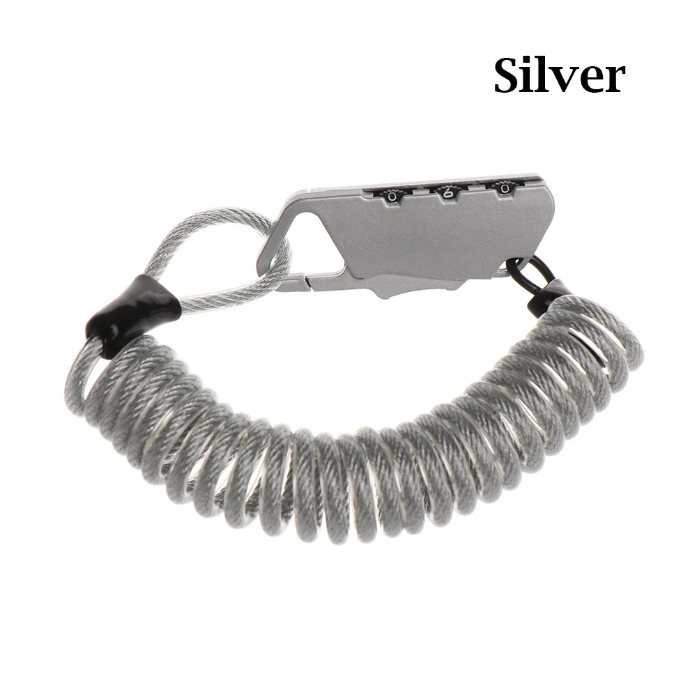 1 PC Mini Anti-Theft Bicycle Lock Resettable 3 Digit Cycling Safety Spring Combination Cable Lock Senior Travel Luggage Locks - Цвет: silver