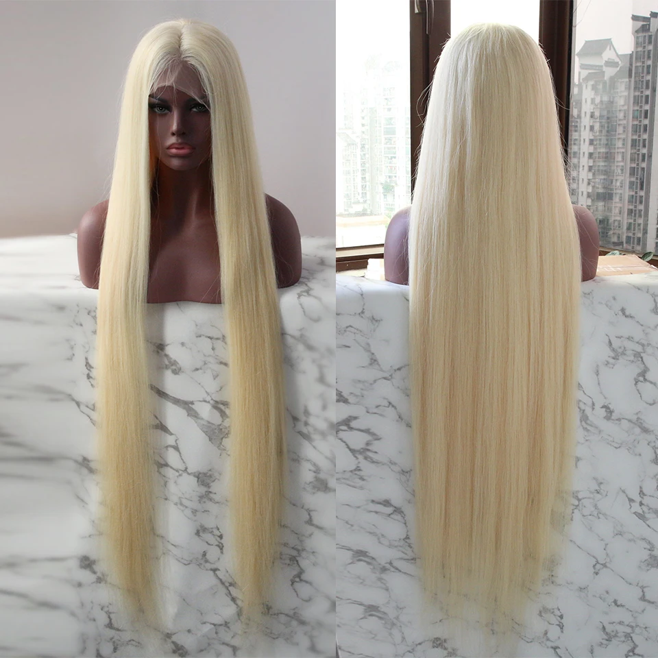 Full Lace Wig Brazilian Unprocessed Virgin Hair 40 Inches Lond Length Blonde Wigs For Black Women Djsbeauty Human Hair Lace Wigs Aliexpress