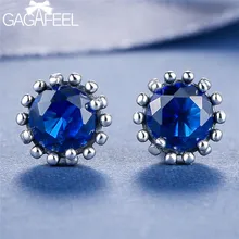 GAGAFEEL 925 пробы серебряные серьги с синим цирконием серьги-гвоздики для женщин ювелирные украшения kolczyki srebrne Aros Aretes