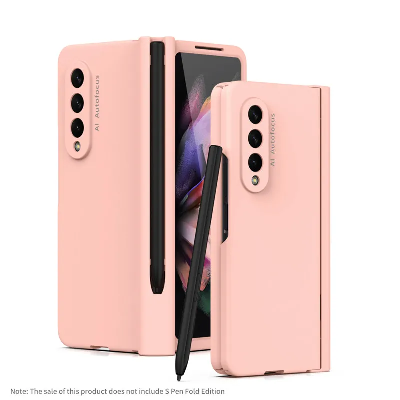 samsung silicone cover For Samsung Galaxy Z Fold 3 Case with Hinge Protection & S Pen Slot for Zfold 3 Full Protection Cover Front Screen Protector kawaii phone case samsung Cases For Samsung