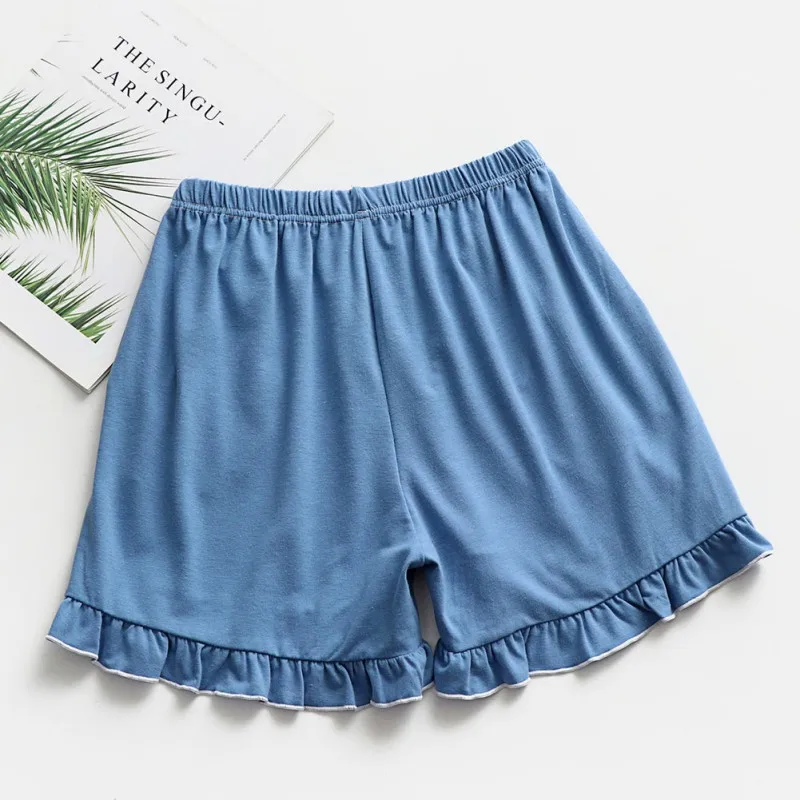 Summer Loose Fresh Short Solid Color Sleep Sexy Women Sleep Bottoms Cotton Shorts Elastic Waist Ladies Casual home pajamas pants