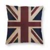 Union Jack Square Pillowcase Polyester Linen Velvet Pattern Zip Decor Pillow Case Room Cushion Cover 45x45 3