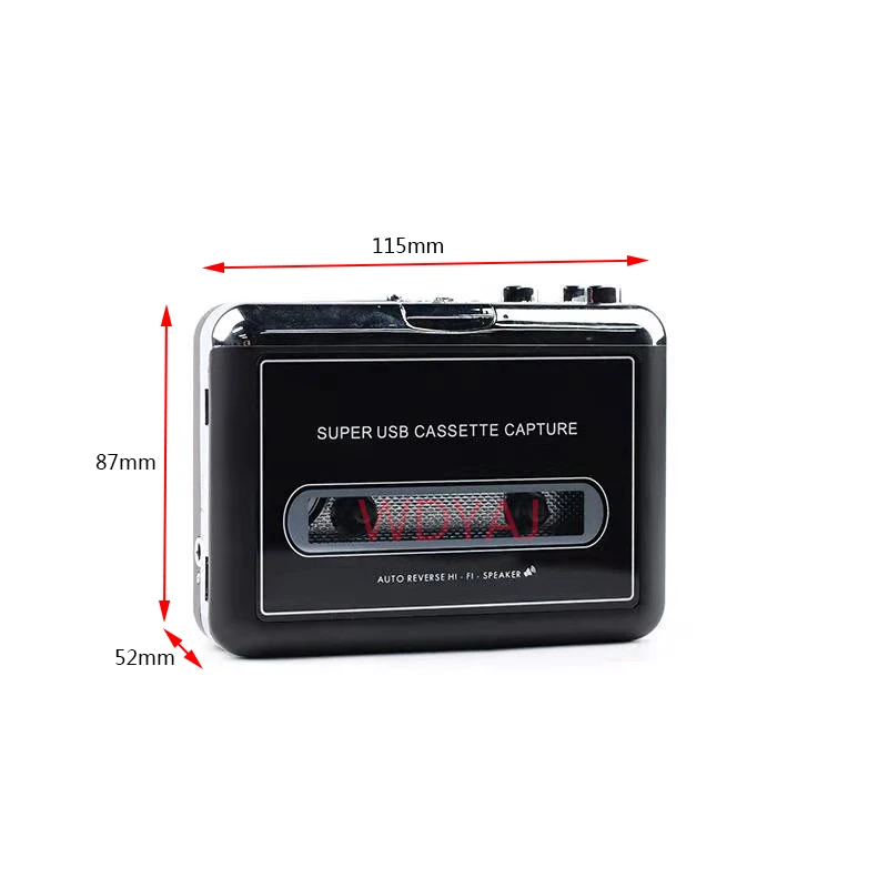 Portable Stereo USB Cassette Player With Loudspeaker Cassette Tape to MP3 Converter Recorder Capture Audio Music Player