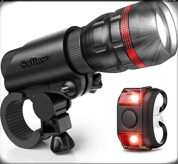 

Bike Light, Comes with Free Tail Light, Powerful Bike Headlight Compatible , Kids, Street, Bikes, Front Back Illumination