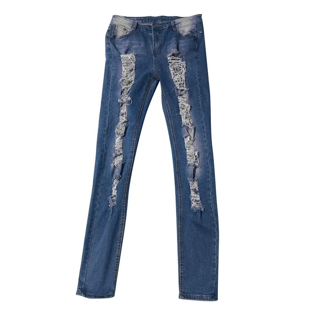 Модные джинсы для женщин стрейч рваные узкие джинсы брюки леггинсы, повседневные штаны джинсы das senhoras L42