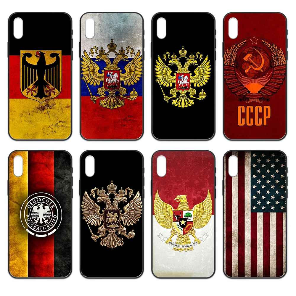 Russia United States National flag black Phone case For Huawei nova P Y 2 3 6 7 8 9 10 20 30 I Smart Plus Z Lite Pro II Prime | Мобильные
