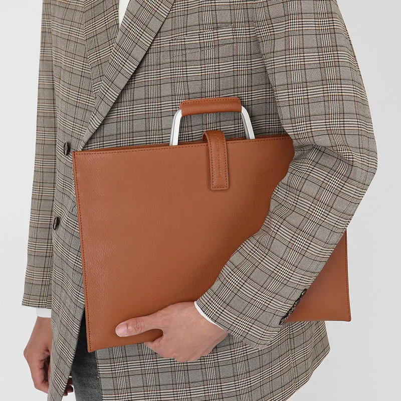 

New Genuine Leather Tote Fashion Youth Men's Cross Section Crossbody Bag Cow Leather Business A4 File Bag Briefcase
