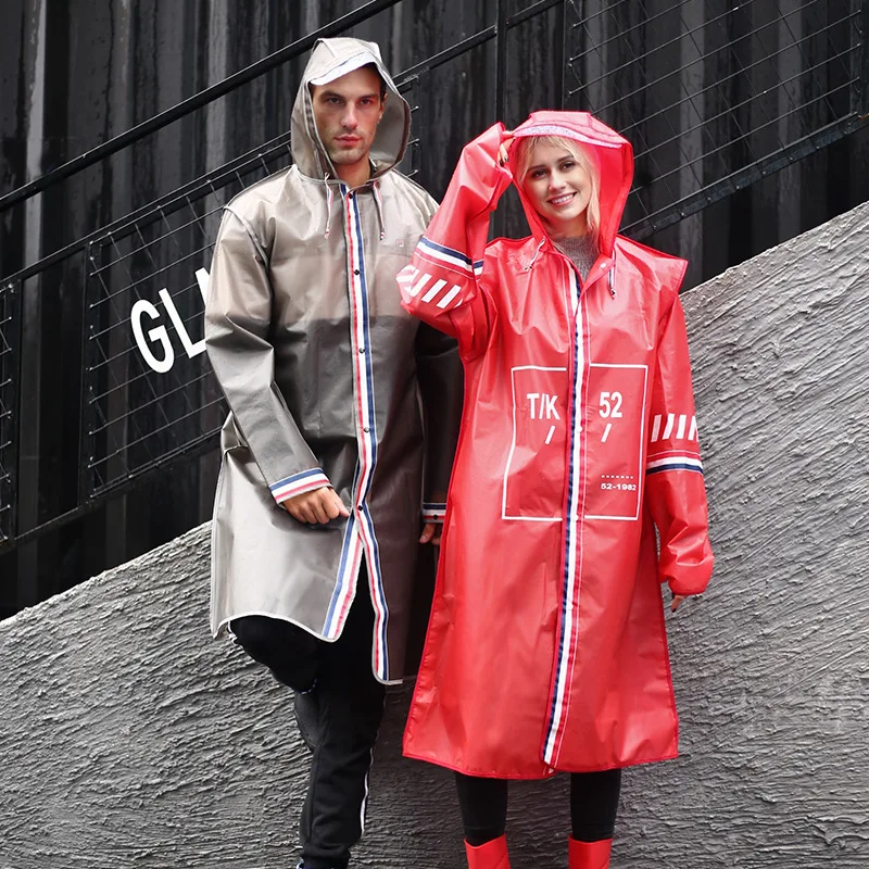 

Yuding Long Women\Men Raincoat Unisex Adult Waterproof Poncho Tour Plastic Letter Printing Male Woman's Raincoat 2019 New Trench