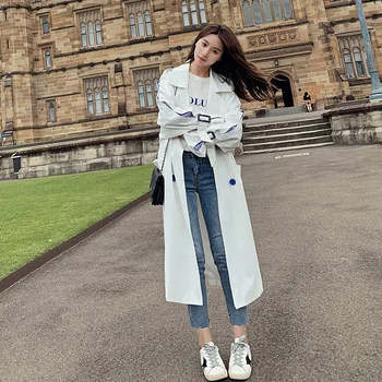 

Fine windbreaker women's medium long Korean 2020 autumn and winter new fashion popular coats women's loose student coats