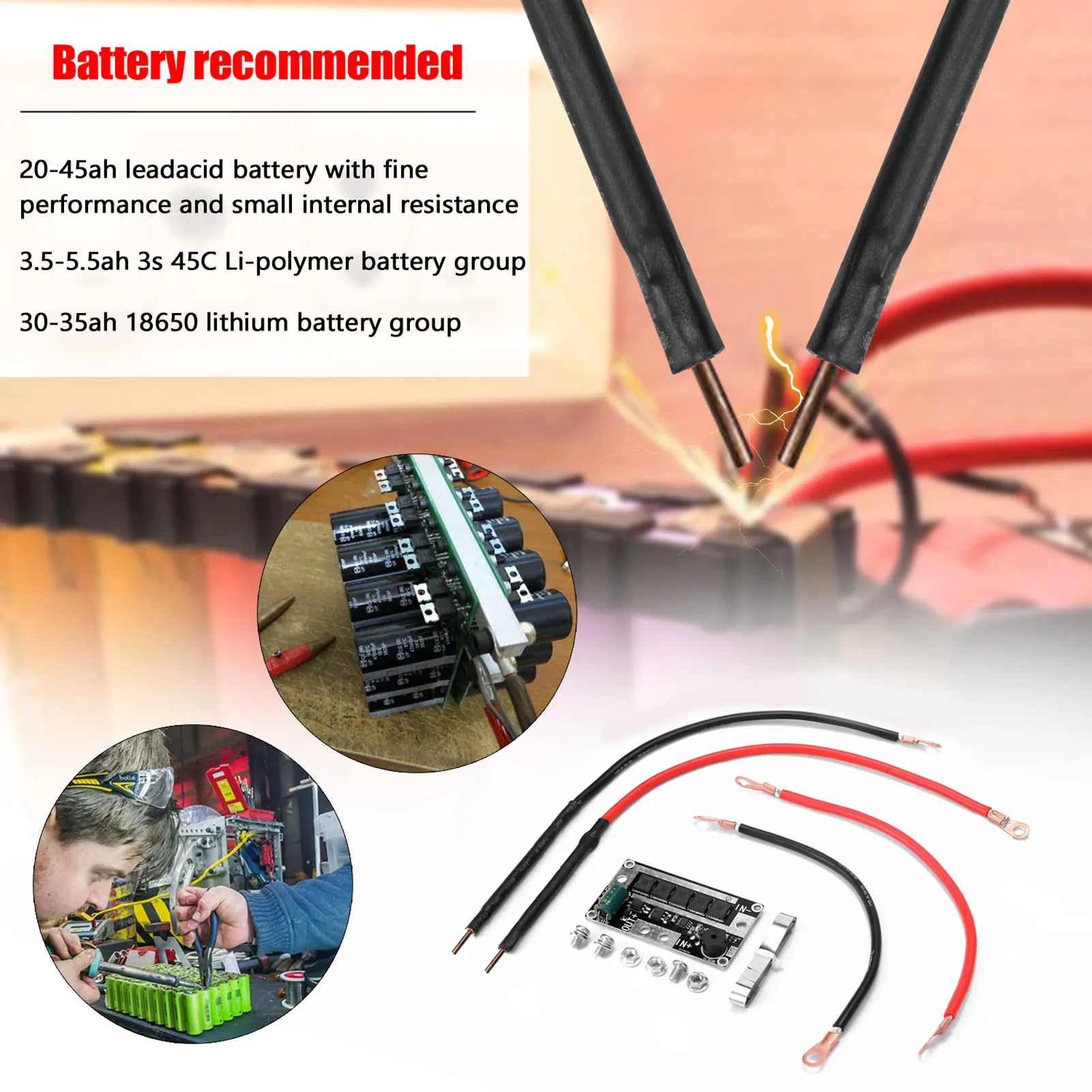 DIY Spot Welders Pen Portable 12 V Battery Storage Spot Welding Printed