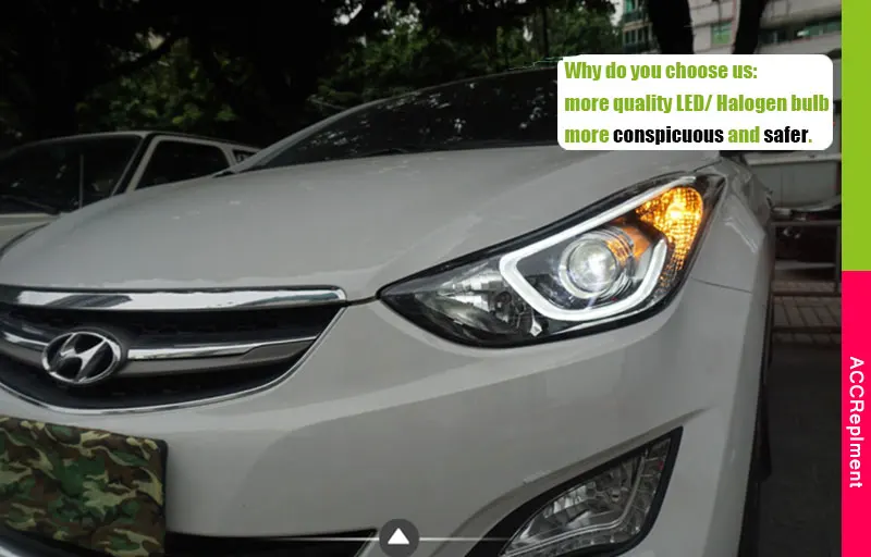 Автомобильный Стайлинг для фары для автомобиля Hyundai Elantra 2012- Elantra светодиодный задний фонарь светодиодный drl H7 Биксеноновая разрядная лампа высокой интенсивности с двойными линзами ближнего и дальнего света