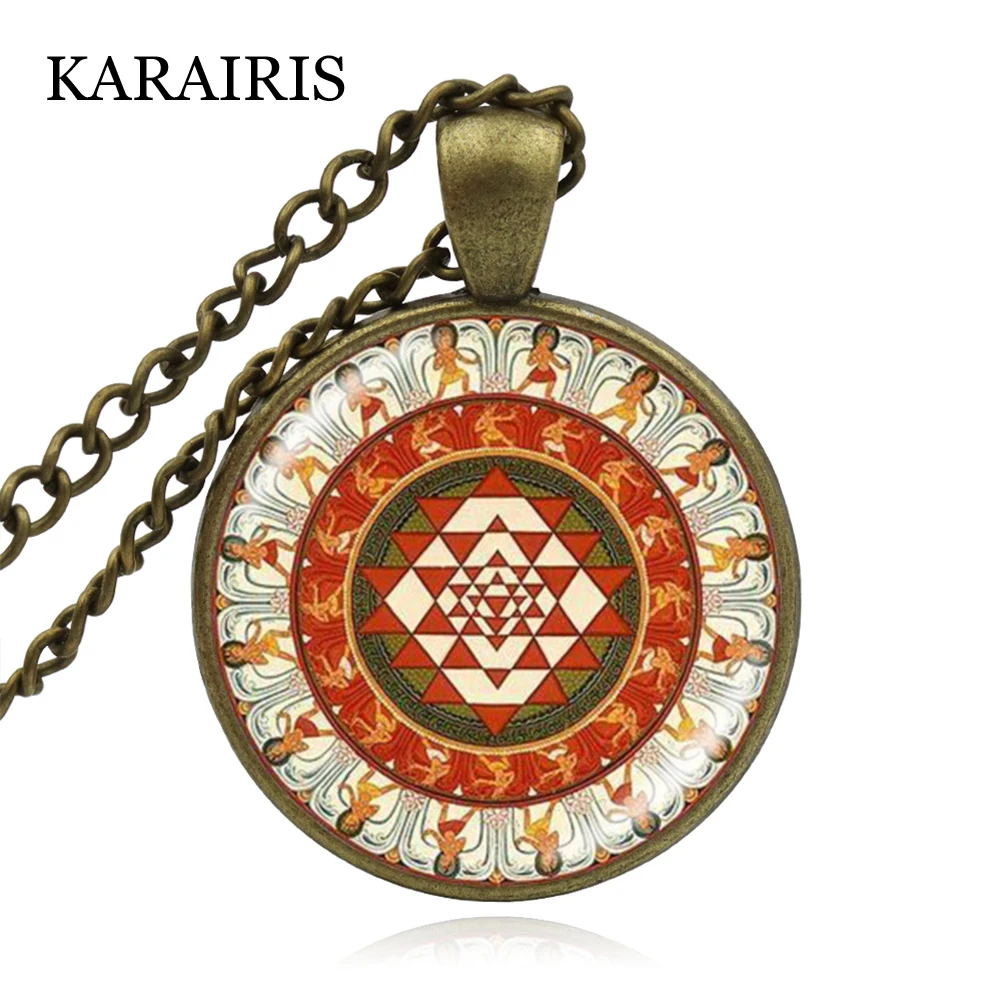 KARAIRIS Горячие буддийские ювелирные изделия из шри-Янтры кулон ожерелье с
